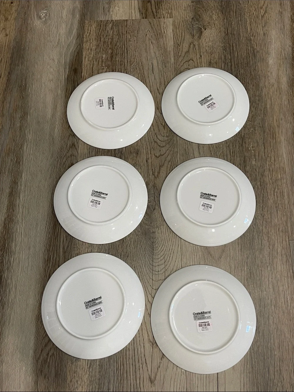 Crate&Barrel Confetti 6.5” dessert plates Gold and silver Dot Design Set of 6